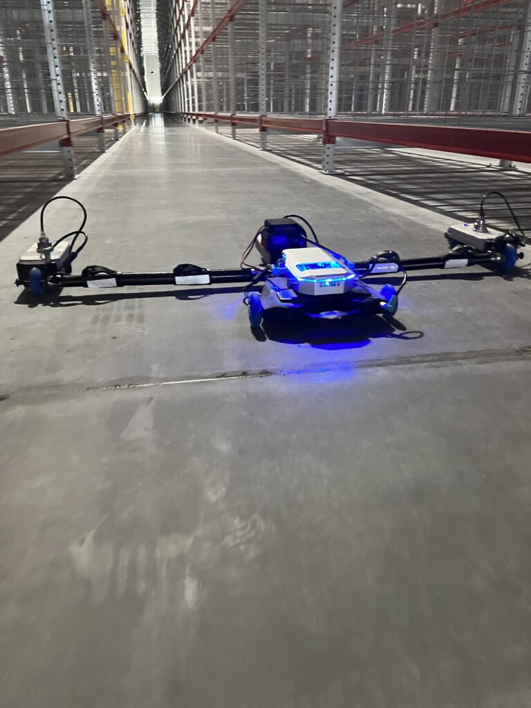 Profilograph measuring floor flatness